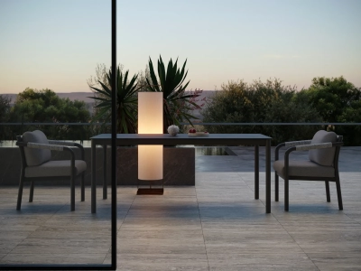 Стол обеденный каменный SNOC Lorvain Nightfall алюминий, песчаник черный Фото 5