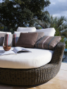 Лаунж-диван плетеный с подушкой Unopiu Agorà алюминий, искусственный ротанг, акрил тропический коричневый, белый Фото 5