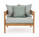 Кресло деревянное с подушками Garden Relax Kobo тик, олефин натуральный, светло-зеленый Фото 3
