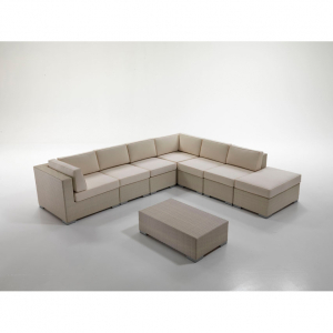 Модуль одинарный плетеный RosaDesign Habana Modulare алюминий, искусственный ротанг, ткань слоновая кость Фото 2