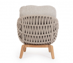 Лаунж-кресло плетеное с подушками Garden Relax Tamires тик, алюминий, роуп, олефин натуральный, бежевый, серый Фото 5