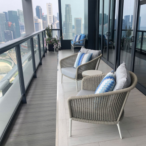 Кресло плетеное с подушками JANUS et Cie Knot алюминий, роуп, акрил окаменелость Фото 13