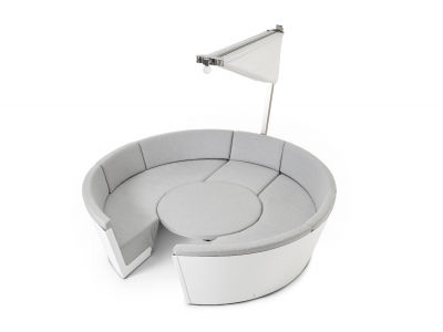 Зонт дизайнерский с подсветкой Ø3.3 м Extremis Kosmos Round + LED Light сталь, полиэстер белый Фото 13
