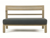 Модуль центральный деревянный с подушкой Ethimo Costes мореный тик, акрил мореный тик, серый Фото 4