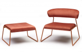 Кресло лаунж с обивкой Scab Design Lisa Lounge сталь, вельвет терракотовый, красный Фото 7