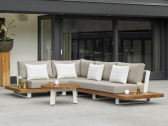 Комплект металлической мебели Life Outdoor Living Fitz Roy Teak Lounge алюминий, тик, ткань белый, тик, хаки Фото 2