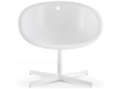 Кресло вращающееся пластиковое PEDRALI Gliss Lounge  алюминий, сталь, технополимер белый Фото 1