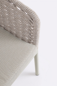 Кресло плетеное с подушкой Garden Relax Salines алюминий, роуп, олефин бежевый Фото 7