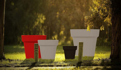 Кашпо пластиковое Arkema Pot S полиэтилен рубиновый Фото 5