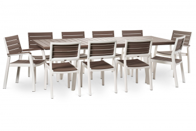Стол пластиковый раздвижной Keter Harmony Extendable полипропилен белый, капучино Фото 6
