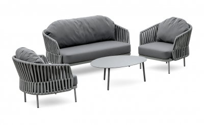 Комплект лаунж мебели Grattoni Soho алюминий, роуп, олефин титан Фото 9