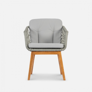 Кресло плетеное с подушками ReeHouse Letto алюминий, ясень, искусственный ротанг, олефин лунный свет, серебристый Фото 8