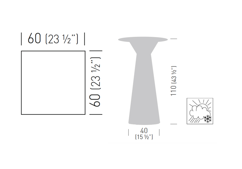 Стол ламинированный барный Roller Table