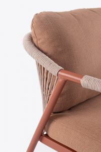 Комплект металлической лаунж мебели Garden Relax Miravet алюминий, роуп, ткань, натуральный камень медный Фото 8