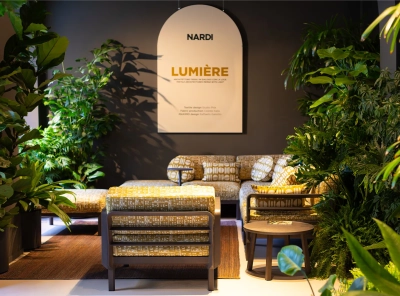 Диван пластиковый с подушками Nardi Maximo 5 Lumière стеклопластик, полипропилен кактус, Modulaire Senape Фото 12