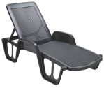 Шезлонг пластиковый GARDEN RATTAN Pool полипропилен антрацит Фото 1