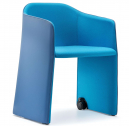 Кресло мягкое PEDRALI Laja Wings сталь, ткань синий Фото 1