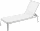 Шезлонг-лежак пластиковый Nardi Plano стеклопластик, текстилен белый Фото 1