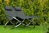 Шезлонг-лежак двухместный Besta Fiesta Concept Double алюминий, текстилен черный Фото 1