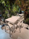 Стол обеденный ламинированный Nardi Piave 120х70 алюминий, компакт-ламинат HPL бежевый Фото 7