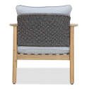 Лаунж-кресло деревянное с подушками Tagliamento Freeport акация, роуп, ткань песочный, угольный, серый Фото 4