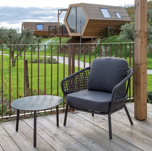 Комплект плетеной мебели Grattoni Atol алюминий, роуп, олефин антрацит, темно-серый, серый Фото 5