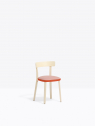 Стул деревянный с мягкой обивкой PEDRALI Folk алюминий, ясень, ткань красный, беленый ясень, розовый Фото 6