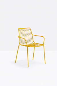 Кресло металлическое с высокой спинкой PEDRALI Nolita сталь желтый Фото 4