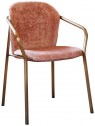 Кресло с обивкой Scab Design Finn сталь, шенилл винтажная бронза, розовый Фото 1