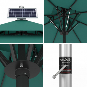 Зонт профессиональный 4х4 м Tagliamento Atlantic Solar алюминий, акрил Dickson антрацит, бежевый Фото 8