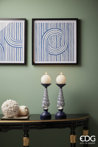 Подсвечник Ракушка EDG Candle Holder белый, синий Фото 2