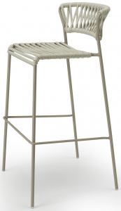Стул барный плетеный Scab Design Lisa Filo сталь, роуп тортора, глиняный Фото 1