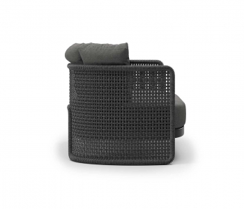 Диван двухместный с подушками SNOC Miura Nightfall алюминий, роуп, олефин черный Фото 4