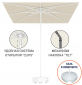 Зонт пляжный с базой на колесах THEUMBRELA SEMSIYE EVI Kiwi Clips&Base алюминий, полиэстер белый, бежевый Фото 1