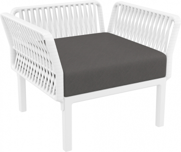 Кресло пластиковое с подушками Siesta Contract Portofino Lounge стеклопластик, полипропилен, полиэстер белый, темно-серый Фото 8