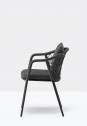 Кресло плетеное с подушкой PEDRALI Panarea сталь, роуп, ткань черный, антрацит Фото 10
