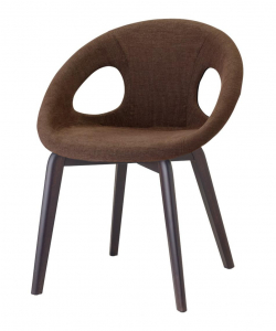 Кресло с обивкой Scab Design Natural Drop Pop бук, технополимер, ткань венге, кофе Фото 1