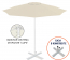 Зонт пляжный со стационарной базой THEUMBRELA SEMSIYE EVI Kiwi Clips&Base алюминий, полиэстер белый, бежевый Фото 1