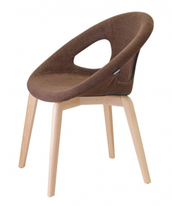 Кресло с обивкой Scab Design Natural Drop Pop бук, технополимер, ткань натуральный бук, кофе Фото 2
