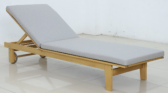 Шезлонг-лежак деревянный с матрасом Tagliamento Horizon тик, полиэстер натуральный Фото 3