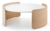 Столик кофейный PEDRALI Parenthesis фанера, компакт-ламинат HPL беленый дуб, белый Фото 1