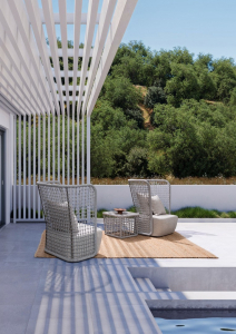 Столик кофейный плетеный Garden Relax Kollar алюминий арктический Фото 5