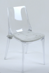 Комплект прозрачных стульев с подушками Scab Design Vanity Set 2 поликарбонат, полиэстер прозрачный, светло-серый Фото 3