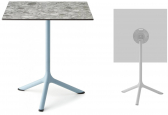 Стол ламинированный обеденный складной Scab Design Tripe Folding сталь, компакт-ламинат HPL голубой, зернистый Фото 1