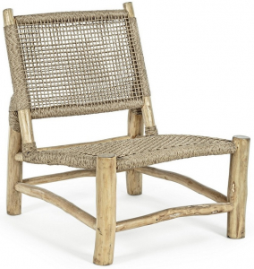 Лаунж-стул плетеный Garden Relax Lampok тик, искусственный ротанг Фото 1