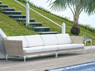 Комплект плетеной мебели Skyline Design Brafta алюминий, искусственный ротанг, sunbrella белый, бежевый Фото 1