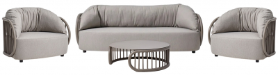 Комплект мягкой мебели Grattoni Nest алюминий, олефин тортора, песочный Фото 1
