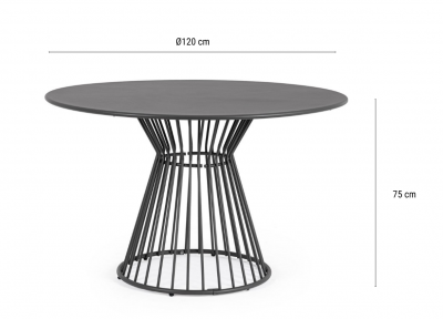 Стол металлический обеденный Garden Relax Austin сталь антрацит Фото 2