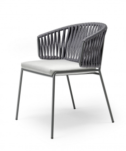 Кресло плетеное Scab Design Lisa Filo Nest сталь, роуп, ткань sunbrella антрацит, антрацит, лед Фото 4
