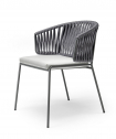 Кресло плетеное Scab Design Lisa Filo Nest сталь, роуп, ткань sunbrella антрацит, антрацит, лед Фото 4